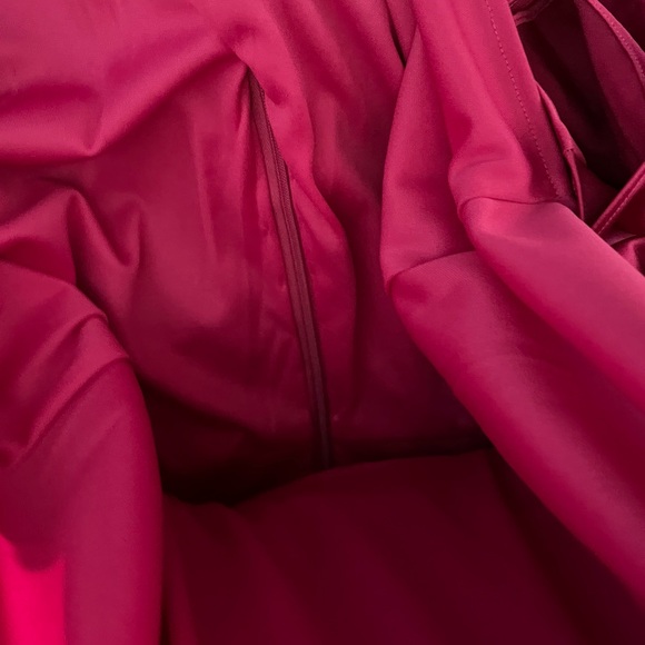 Mac Duggal Cap Sleeve Tiered Satin Cocktail Mini Dress Hot Pink Size 6 Formal - Picture 10 of 16